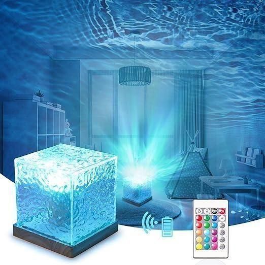 Premium Rotating Water Ripple Night Light Aura Lamp