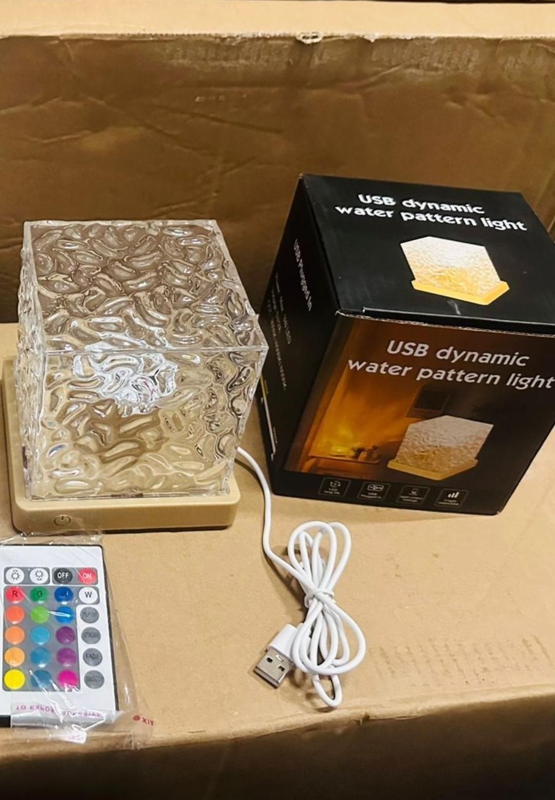Premium Rotating Water Ripple Night Light Aura Lamp