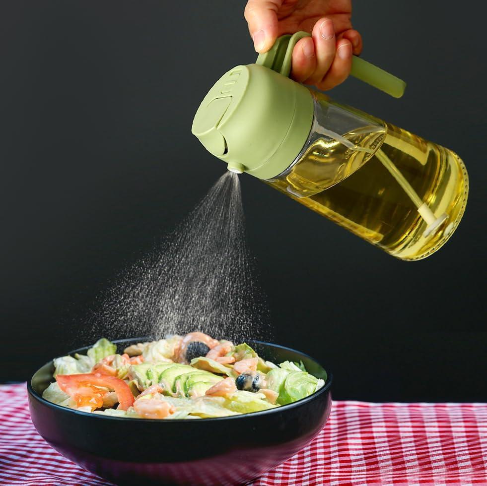 2-in-1 Glass Oil Sprayer & Dispenser Bottle | Premium Nozzle