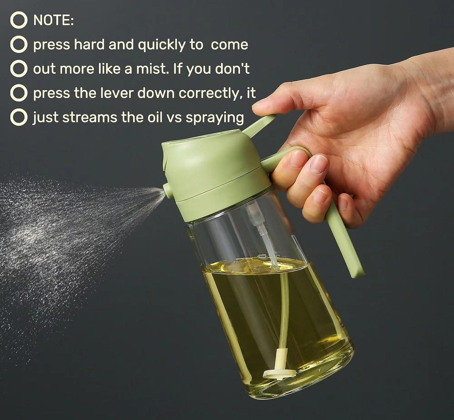 2-in-1 Glass Oil Sprayer & Dispenser Bottle | Premium Nozzle