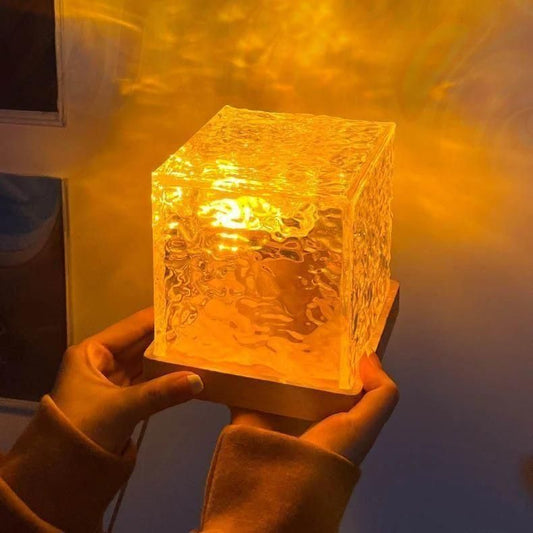 Premium Rotating Water Ripple Night Light Aura Lamp