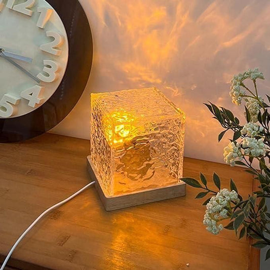 Premium Rotating Water Ripple Night Light Aura Lamp